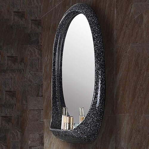 Miniatura 5 de XDSDDS Espejo cosmético de cerámica espejo ovalado espejo de baño espejo de tocador montado en la pared espejo creativo
