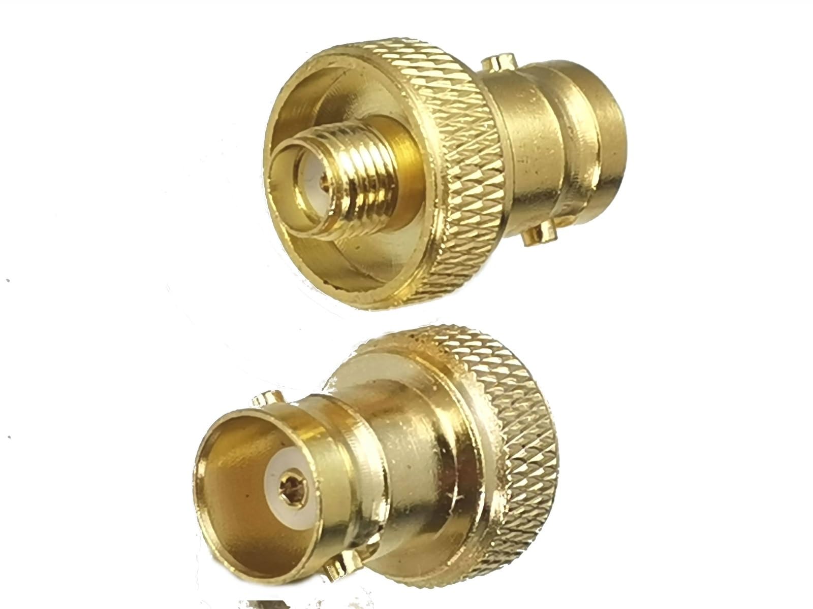 Adaptador SMA hembra a BNC hembra conector coaxial RF recto chapado en oro, pack de 10 unidades