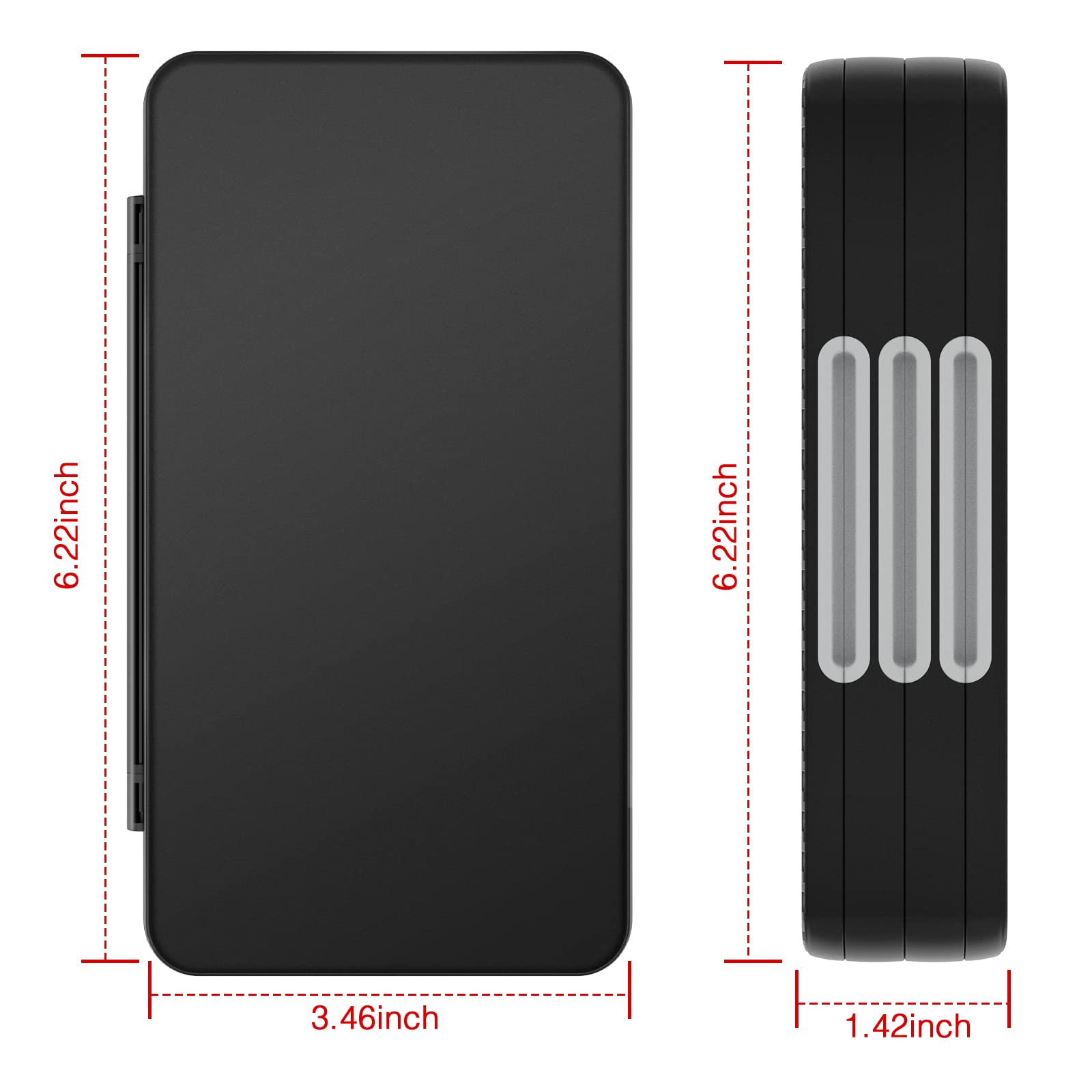 HEIYING Spielkarten Aufbewahrungsbox für Nintendo Switch 2/OLED/Lite, Schwarzer Tragbarer Game Cards Aufbewahrungsbox mit 72 Game Card Slots und 24 Micro SD Card Slots