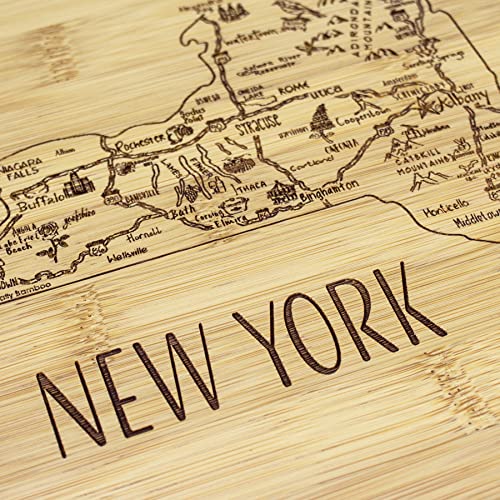 Image of Totally Bamboo A Slice of Life New York Engraved Map Cutting Board