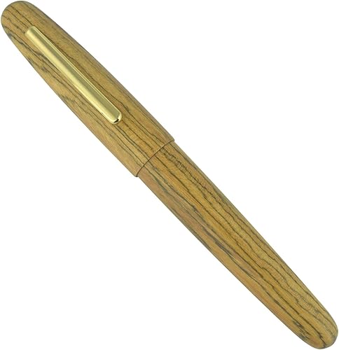 Vista 18 de Jinhao 9036 - Pluma estilográfica vintage de madera, bolígrafos naturales antiguos de roble, punta fina con convertidor de tinta recargable, juego