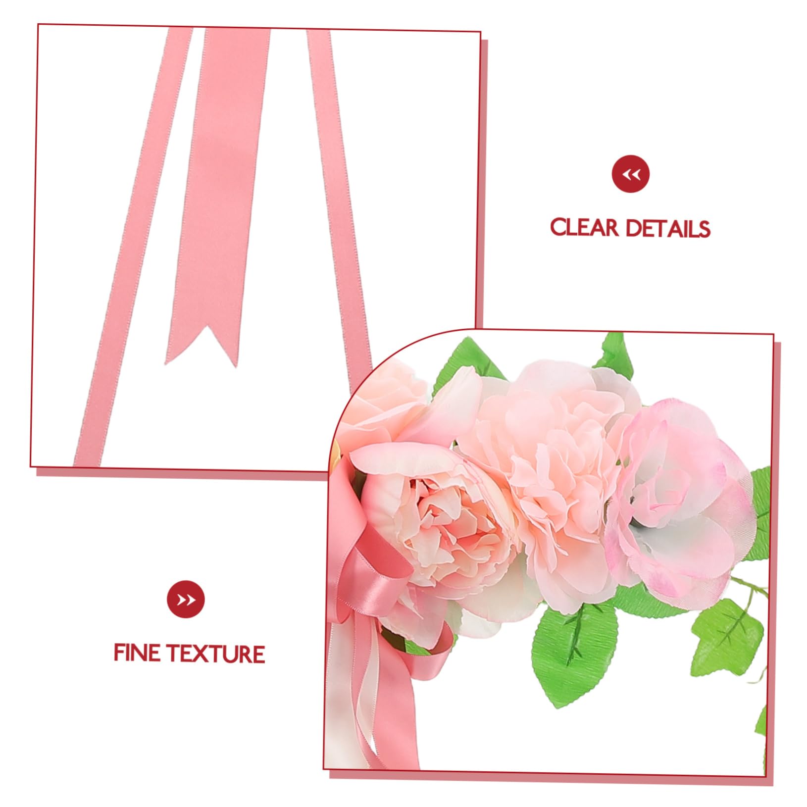 Abaodam Hochzeitsauto Dekoration mit Künstlichen Seidenrosen in Rosa Verblassungsbeständig und Elegant Inklusive Autohaubenschleife für Fahrzeug und Feierdeko