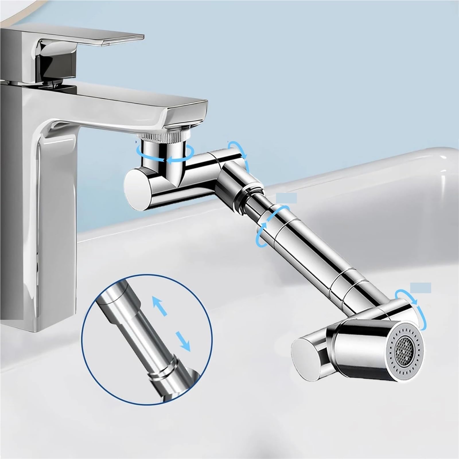 Aeratore for rubinetto con rotazione di 1440°, prolunga for da cucina, braccio robotico in metallo scalabile, ugello for, spruzzatore for acqua a risparmio energetico per Bagno