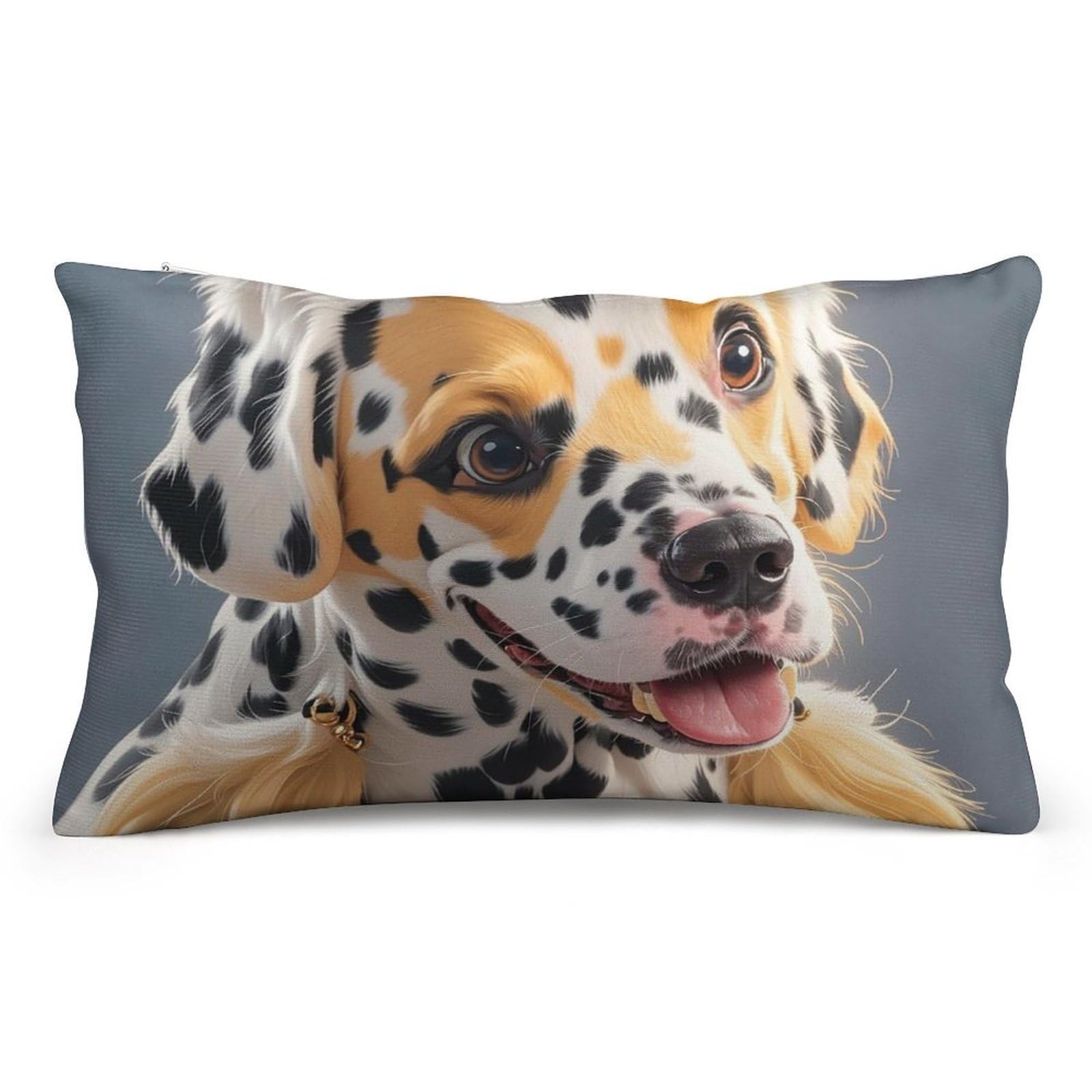Velvet Pillowcases Standard Size 8"x12", Ultra Soft Breathable Pillow Cases for Bed, Luxury Cozy Fuzzy Pillow Shams, Lumbar Pillow Cover, Cute Dalmatian Cushion Case Home Decor