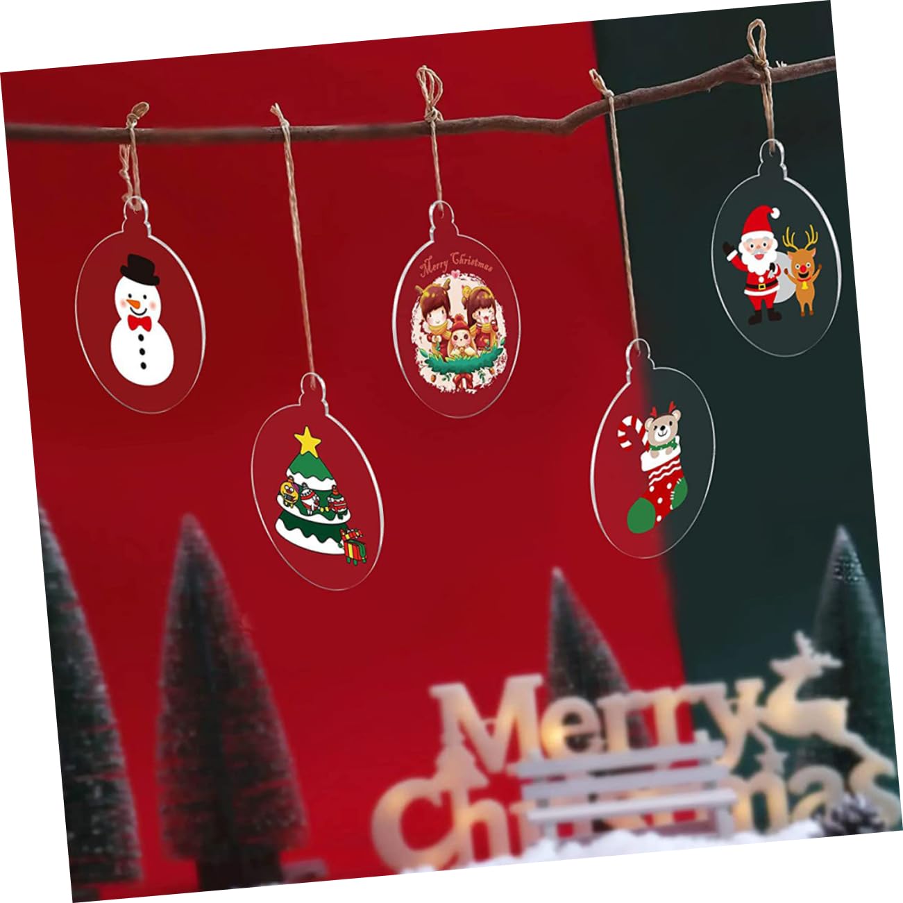 Zerodeko 2 Juegos Decoración De Bolas Navideñas Navidad Incandescente Decoraciones Neón Árbol Colgante De Bola Adornos Navideños Bolas Acrílico 72 Uds * 2
