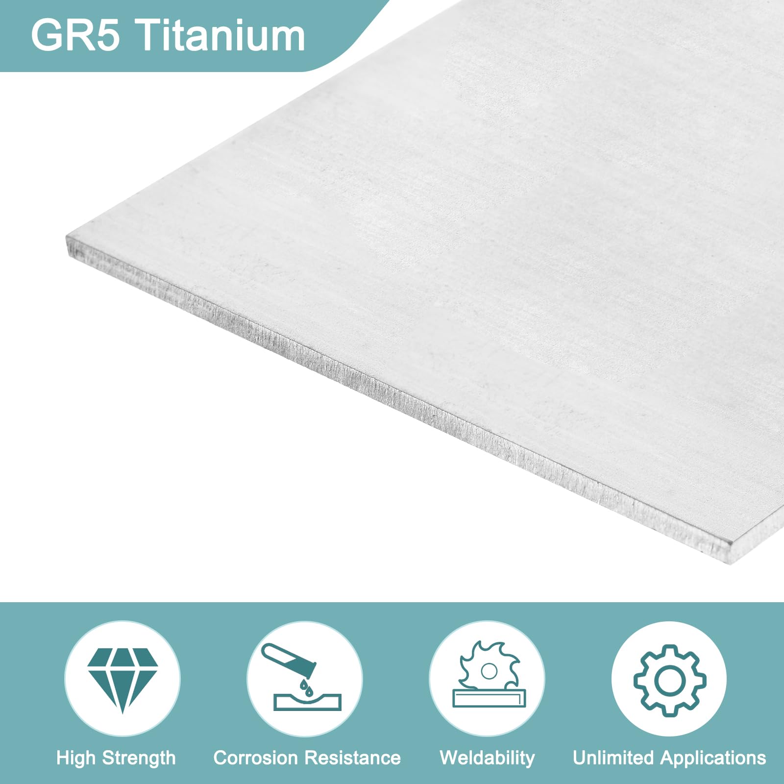 uxcell 1 plaque en titane GR5, 100 x 100 x 3 mm, tôle en alliage de titane pour machines industrielles pour le travail des métaux (10,2 x 10,2 x 0,3 cm)