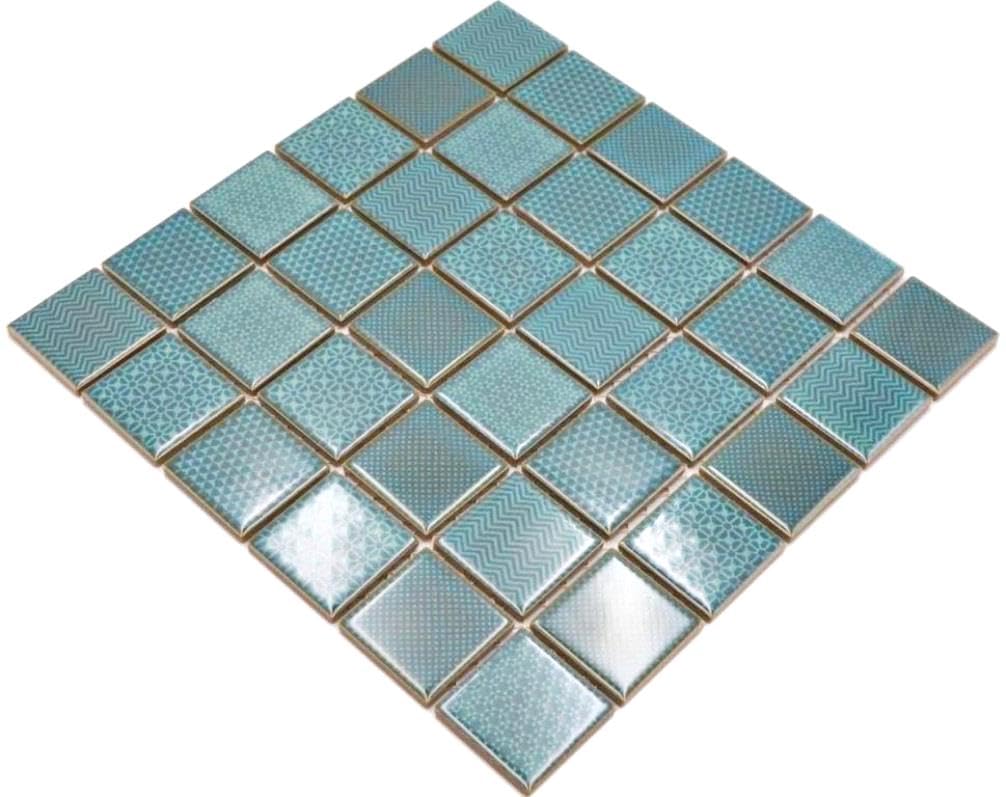 Carrelage mosaïque en céramique mosaïque carrelage mosaïque en céramique vert Cachel Celadon Heritage Emerald Mosaïque carrelage mural carrelage miroir de douche | 10 tapis de mosaïque