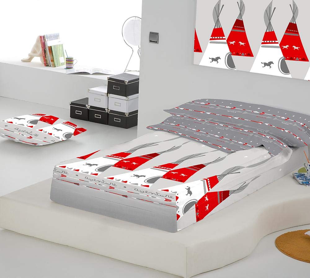 Saco nordico con Relleno Sioux para Cama 90 x 190/200 + 1 Funda de Almohada + Relleno nórdico. Saco Unido a la Bajera con Cremallera. con Relleno nórdico.