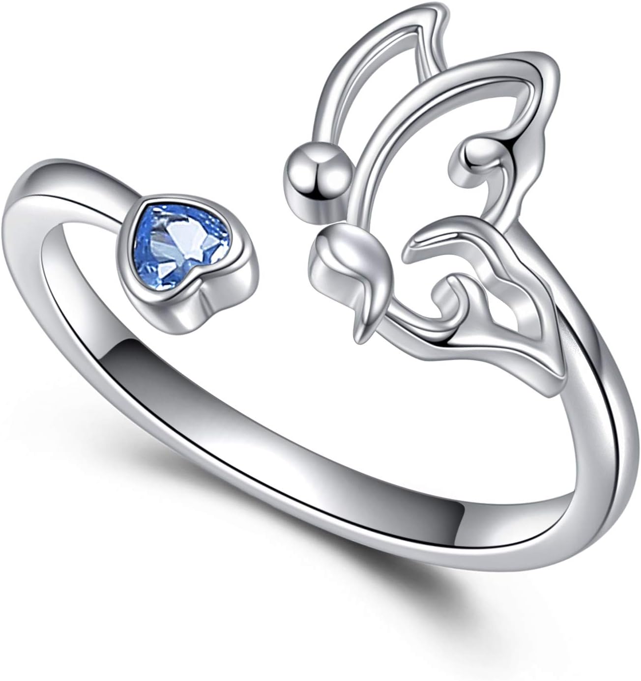 Butterfly Semicolon Ring 925 Sterling Silver Mental Health Awareness Inspired Rings Jewelry Gifts