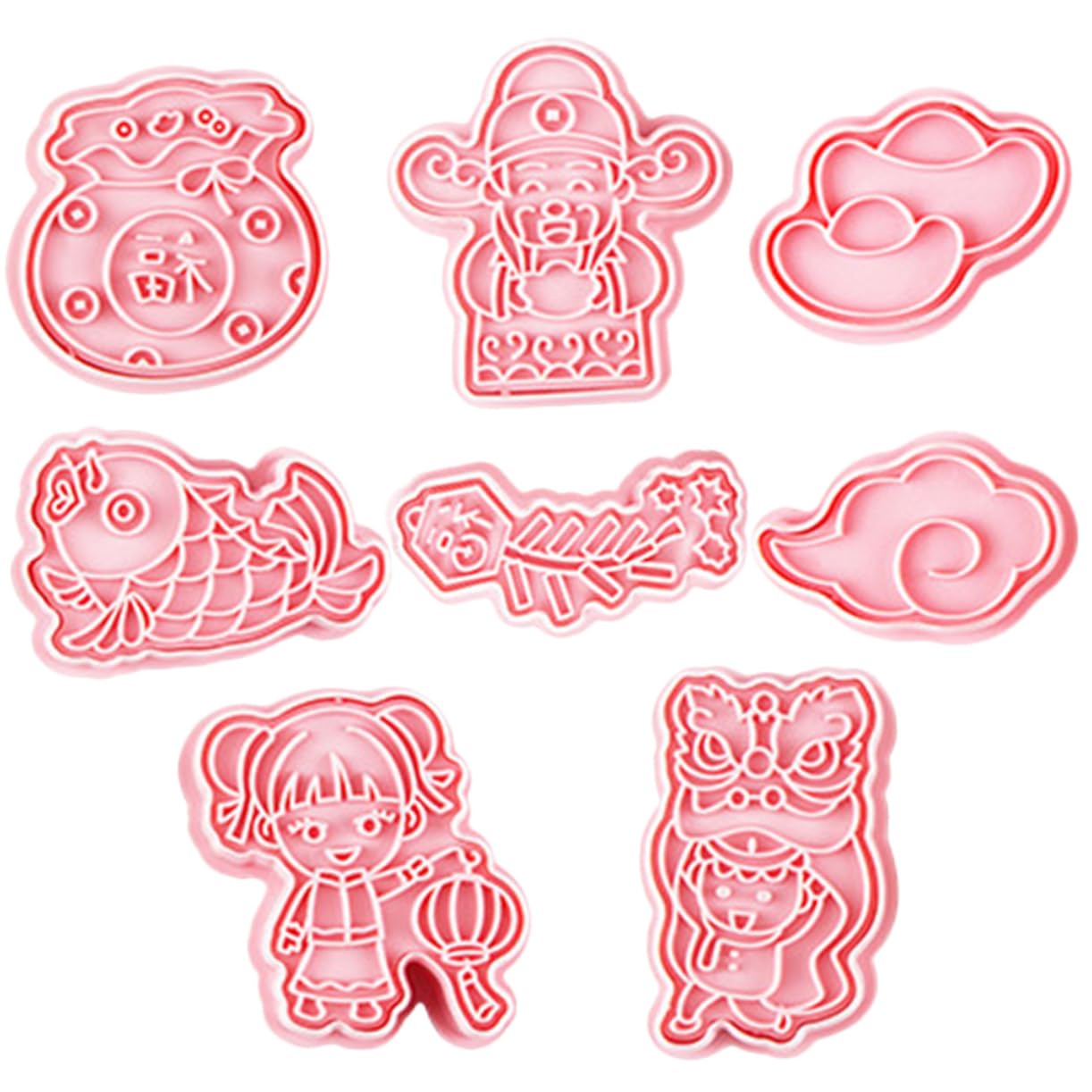 Cabilock 5 Juegos Molde De Galletas Cacerola Galletas De Chocolate Cortadores De Galletas Moldes De Fondant Horneando Plantilla De Galleta Galletas De Mantequilla El Plastico Rosa 8 Uds * 5
