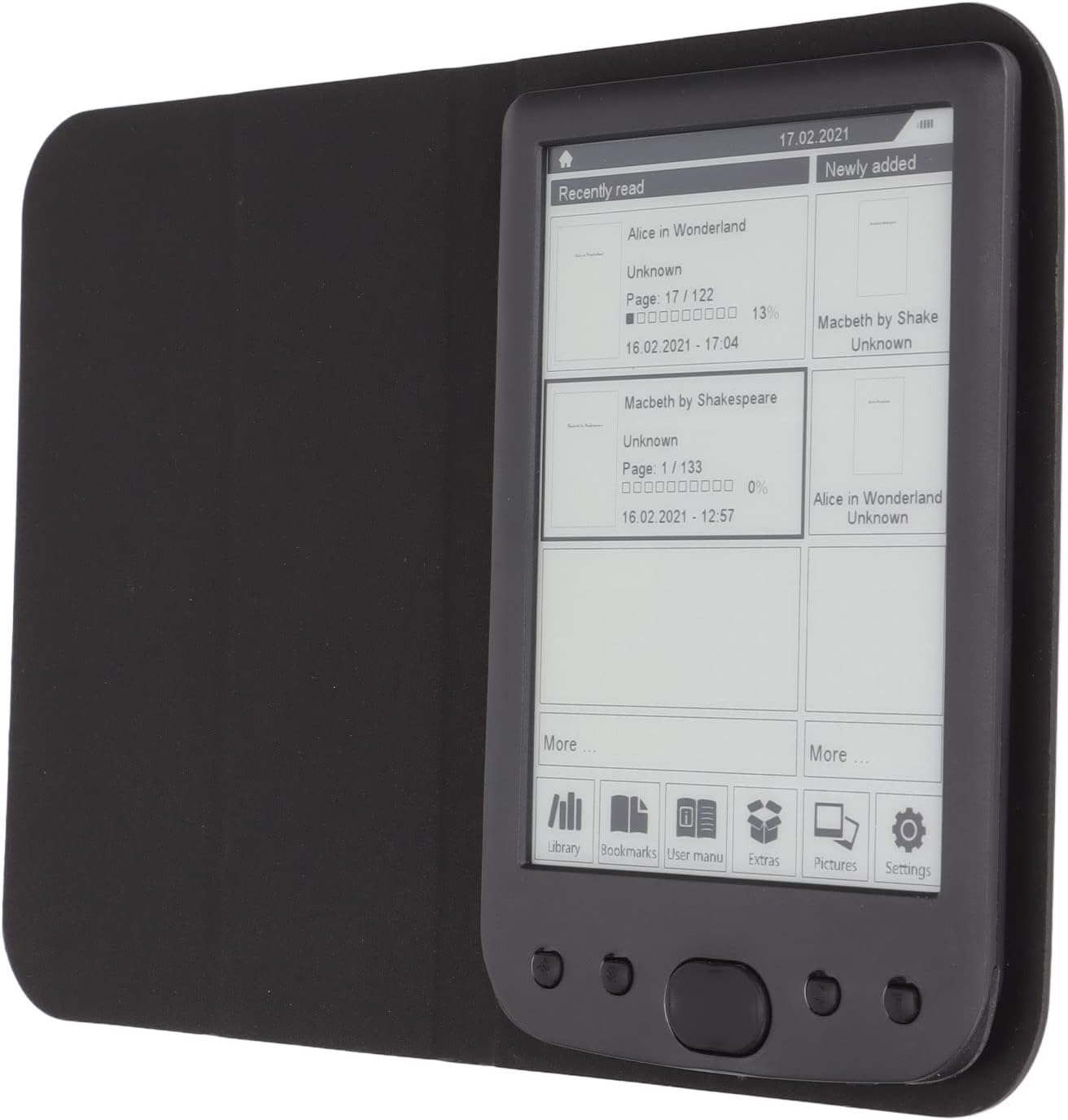 E Reader, Ebook Reader with 6inch Ink Screen Display, 8GB of Storage, Navigation Mechanical Buttons, with Protective Case Film, Support PDF, TXT, DOC, FB2, EPUB, RTF, PRC, MOBI