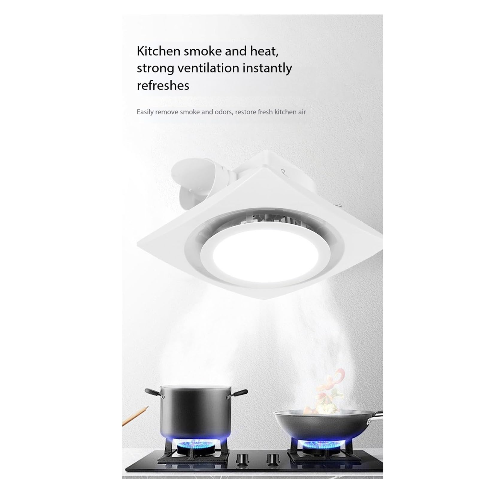 Extractor de baño Lámpara de ventilador escape, baño, iluminación silenciosa montada en el techo, ventilación 2 1(Pequeño)