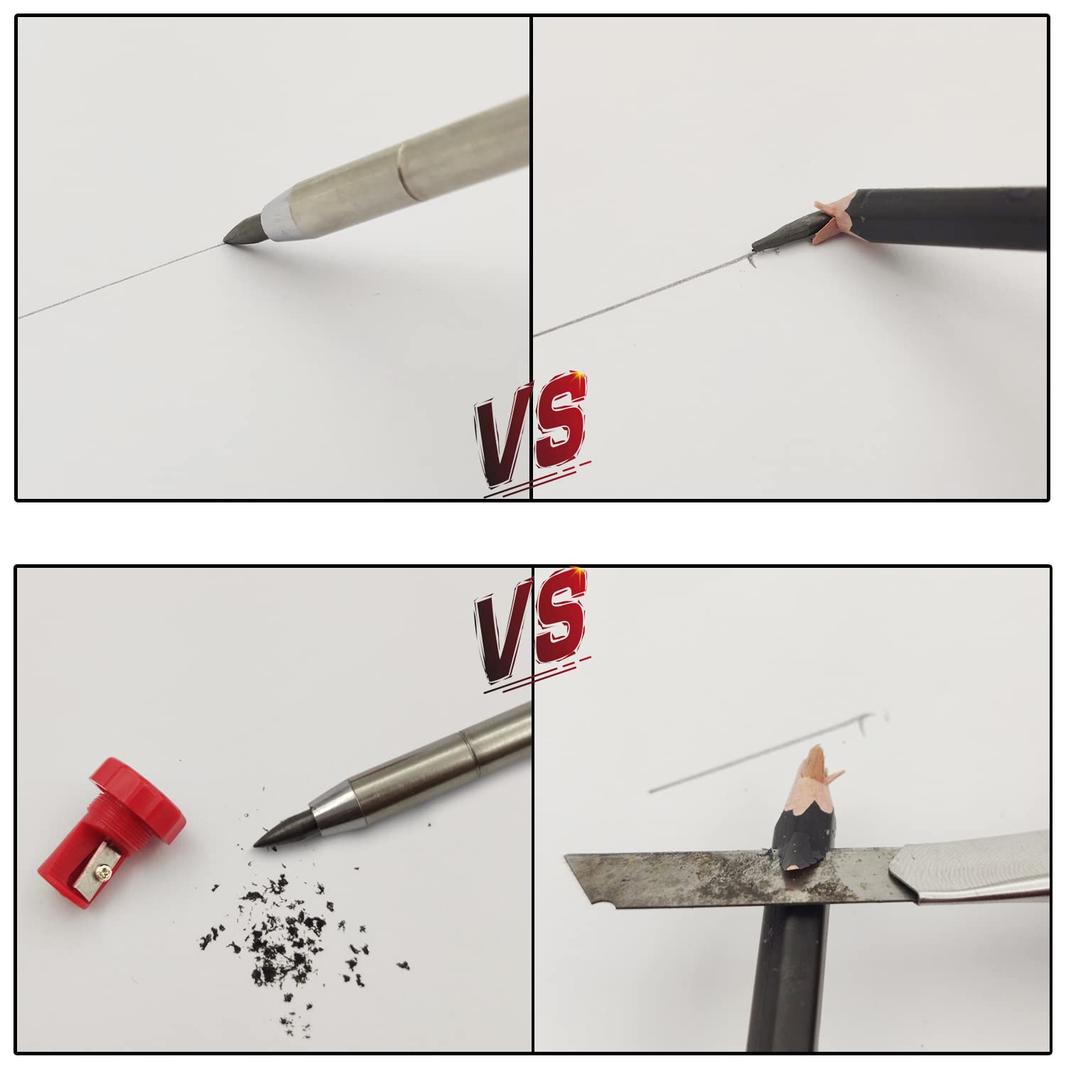 Set 3 Matite Professionali Per Falegnami KLRStec - Con 7 Mine E Temperino, Perfette Per Segnare Fori Su Legno, Metallo E Plastica - Foto 3