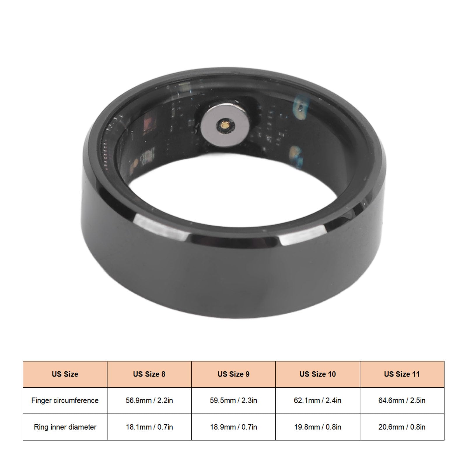 Cuifati Smart Ring, Sleep Monitoring, Lightweight Sports Tracking Ring, Aluminum Alloy Exercise (with Rechargeable Battery, for Sleeping Sports Fitness) (Inner Diameter 18.5mm)