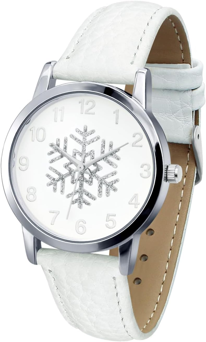 Blekon Collections Women's Quartz 36mm Case Christmas-Themed Leather Two Piece Strap Watch