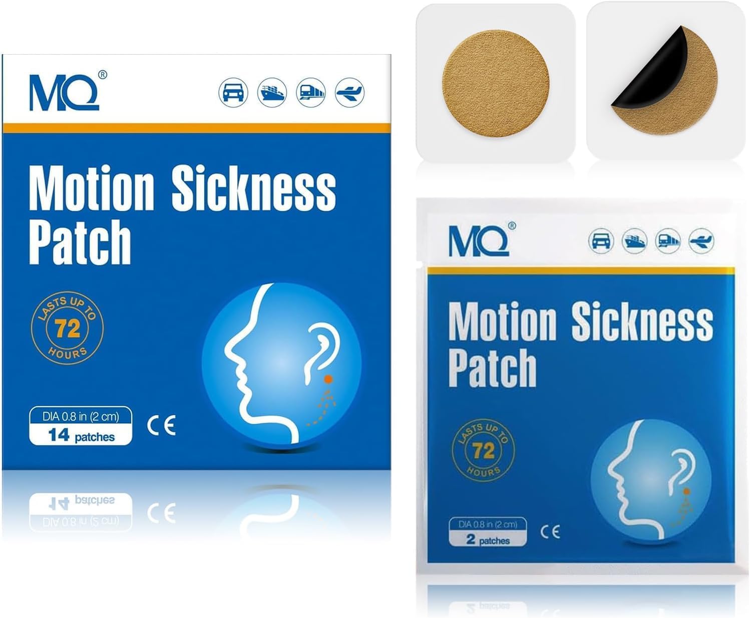 84ct Motion Sickness Patches Non Drowsy, Sea Sickness Patches for Cruise Travel Essentials, Waterproof Patch Behind Ear for Car Airplane Altitude Sickness, Long Last 72H