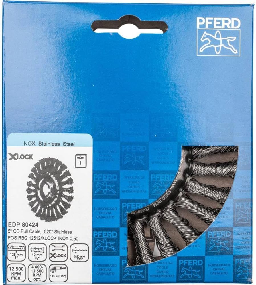 PFERD 43303038 - Spazzola rotonda in acciaio INOX con sistema X-Lock