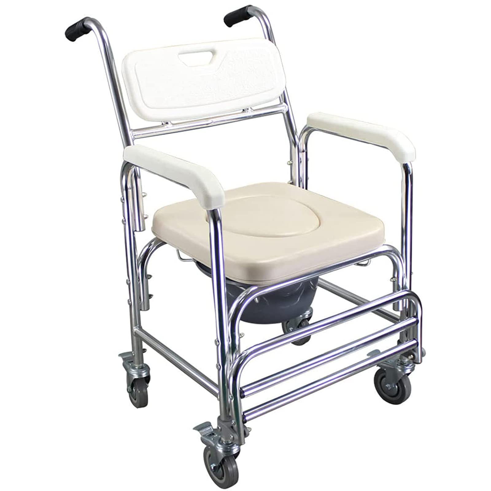 Buy YAHAO Commode Toilet Chair on Wheels,with Brakes Shower Commode