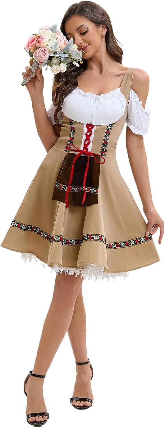 Oktoberfest Costume for Women Dirndl Dress for German Traditional Bavarian Outfits