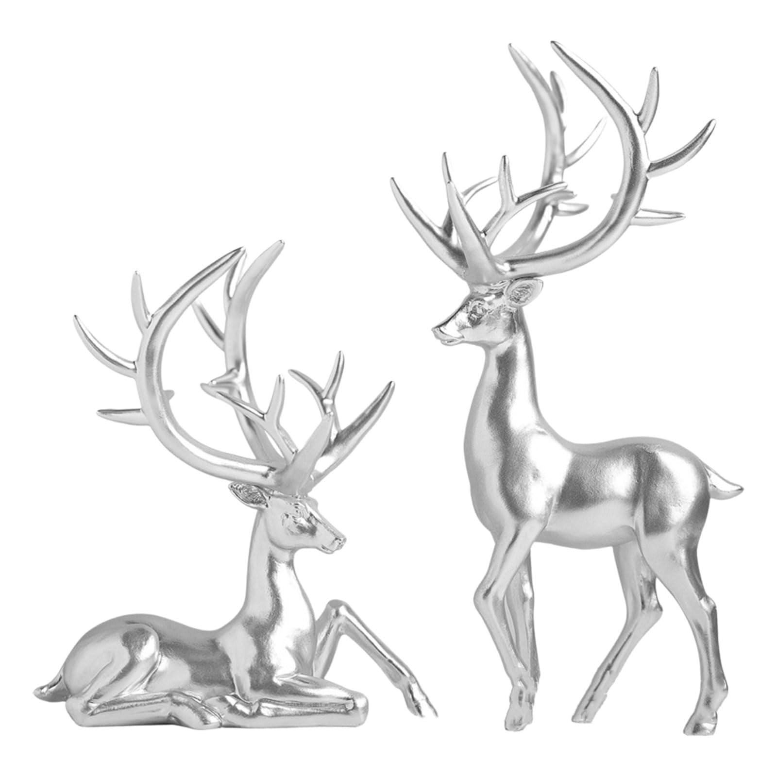 Hsioluted Hand Carves Resin Deer Ornamentation Reindeer Sculpture Designs to Elevates Sophisticated Interior Styles Display Resin Deer Figurine