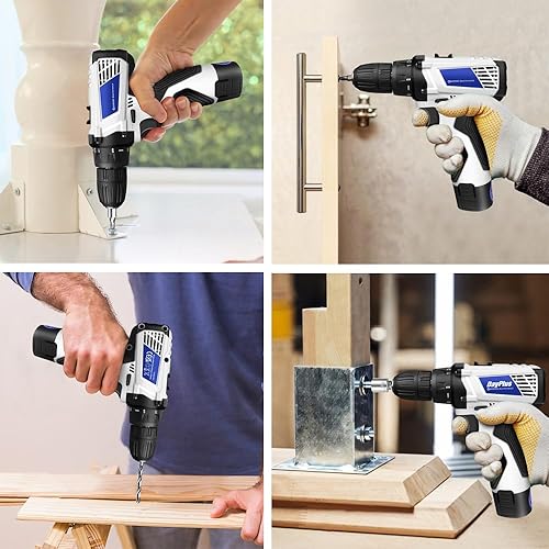Miniatura 9 de Juego de destornilladores eléctricos inalámbricos, 1 batería de 1.5 AH, 18+1 taladro de torsión, 26 accesorios - broca, zócalo, broca de