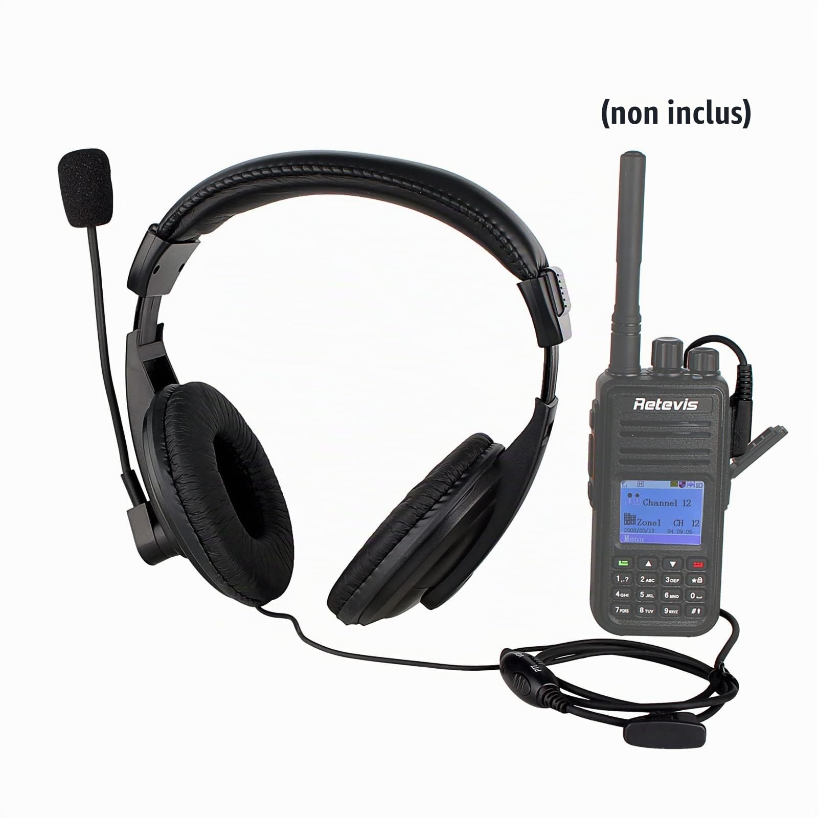 Retevis R114 Casque Talkie Walkie à Réduction de Bruit VOX Écouteur 2 Broches Oreillette Compatible avec Talkie Walkie RT24 RT27 RT668 BaoFeng BF-888s Radioddity R2 Kenwood (1 Pcs)