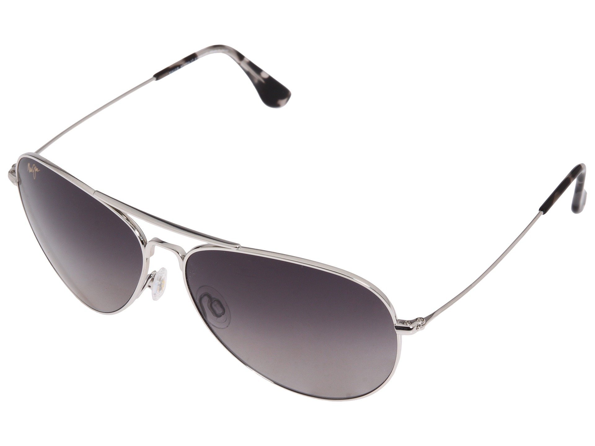 Maui Jim Men's and Women's Mavericks Polarized Aviator Sunglasses, Silver/Neutral Grey, Medium