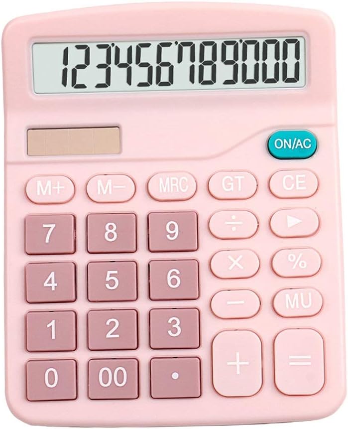 Release 12 Digits Electronic Calculator Large Screen Desktop Calculators Home Office School Calculators Financial Accounting Tools (Pink) (Pink)