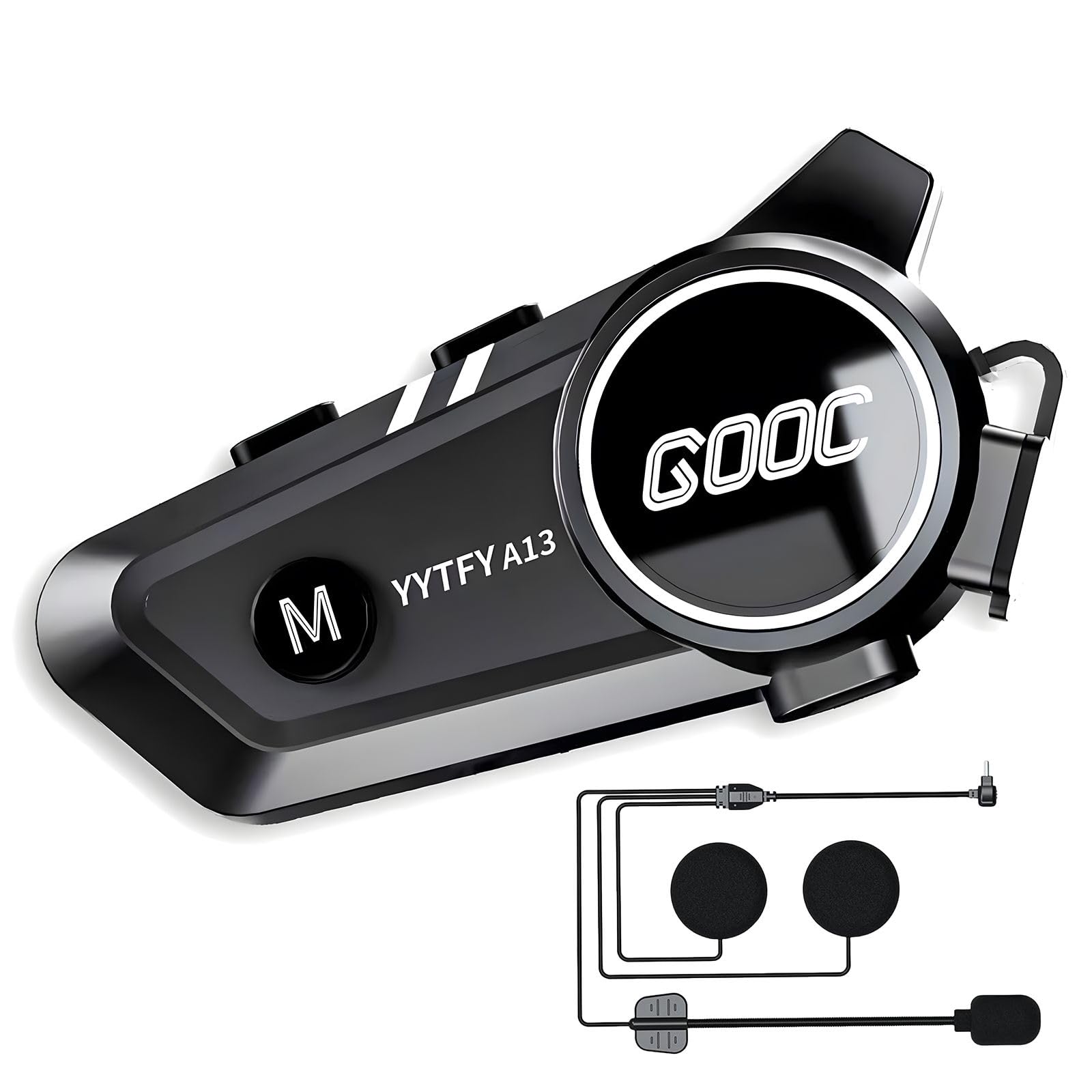 Motorrad Bluetooth Headset mit Sprachassistent Helm Gegensprechanlage Headset IP67 Wasserdicht/1500mAh Akkulaufzeit Helmlautsprecher Geeignet für die meisten Helme & CVC+DSP