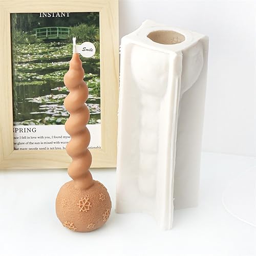 Miniatura 6 de Xidmold Molde de vela en espiral de Navidad, molde de vela de silicona trenzado largo, molde de vela de pilar de Navidad para hacer velas,
