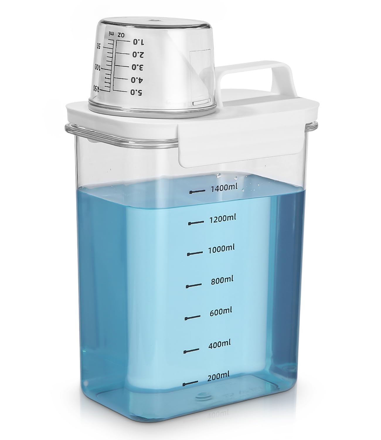 Distributeur de Lessive Hermétique avec Verre Doseur, Rangement Lessive Multi-usages, Boîte de Rangement de Poudre à Laver, Convient Pour la Poudre à Lessive, La Lessive, Les céréales (1800ml) | Boîte de rangement pour lessive en poudre, boîte de rangemen