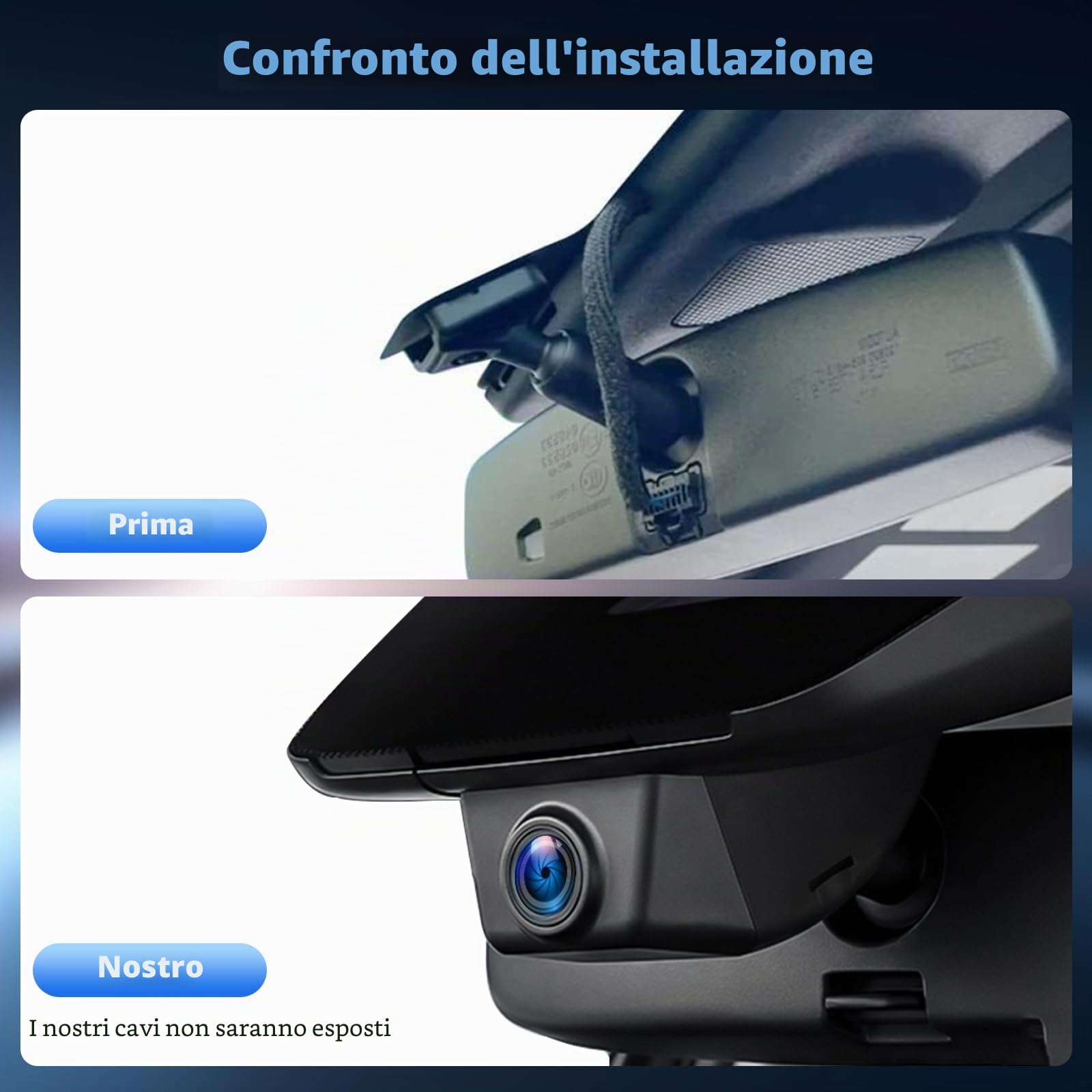Dashcam Per Mazda CX-5 2019-2025 e CX-9 2020-2024 DashCam 4K con WiFi di Qualità OEM, con App di Controllo, Funzione di Visione Notturna, Telecamera di Retromarcia e Sensore G; Include Scheda TF 64GB