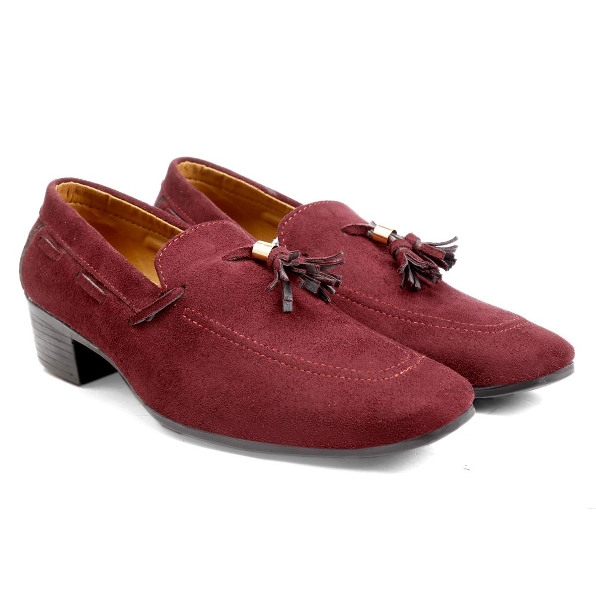 Global Rich Mens Suede Height Increasing Casual Moccasins Shoes All Ocassions Maroon Loafers - 8 UK (42 EU) (613Maroon8) (B08JHYQ3XF) Amazon Price History, Amazon Price Tracker