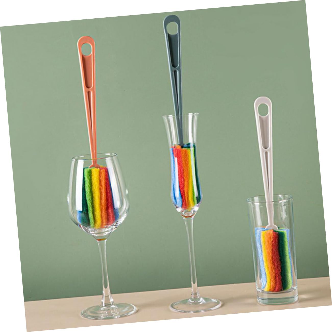 3 Series Cepillo De Limpieza Limpiador De Cepillos Hundir Cepillo para Biberones para Limpiar Cepillo para Botellas Reutilizable Estropajo Color Aleatorio 3 Piezas*3