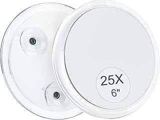 Magnifying Mirror, 25X Magnifying Mirror Suction Cup for Magnifying Makeup Mirror, 25X Travel Magnifying Mirror Stick on Mirror for Eyes Makeup