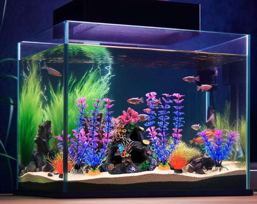 Image of Aquarium Coral Rock Mountain Cave Set Fish Tank Decoration Coral Ornament Aquarium Plant Fish House for Betta Rest Hide