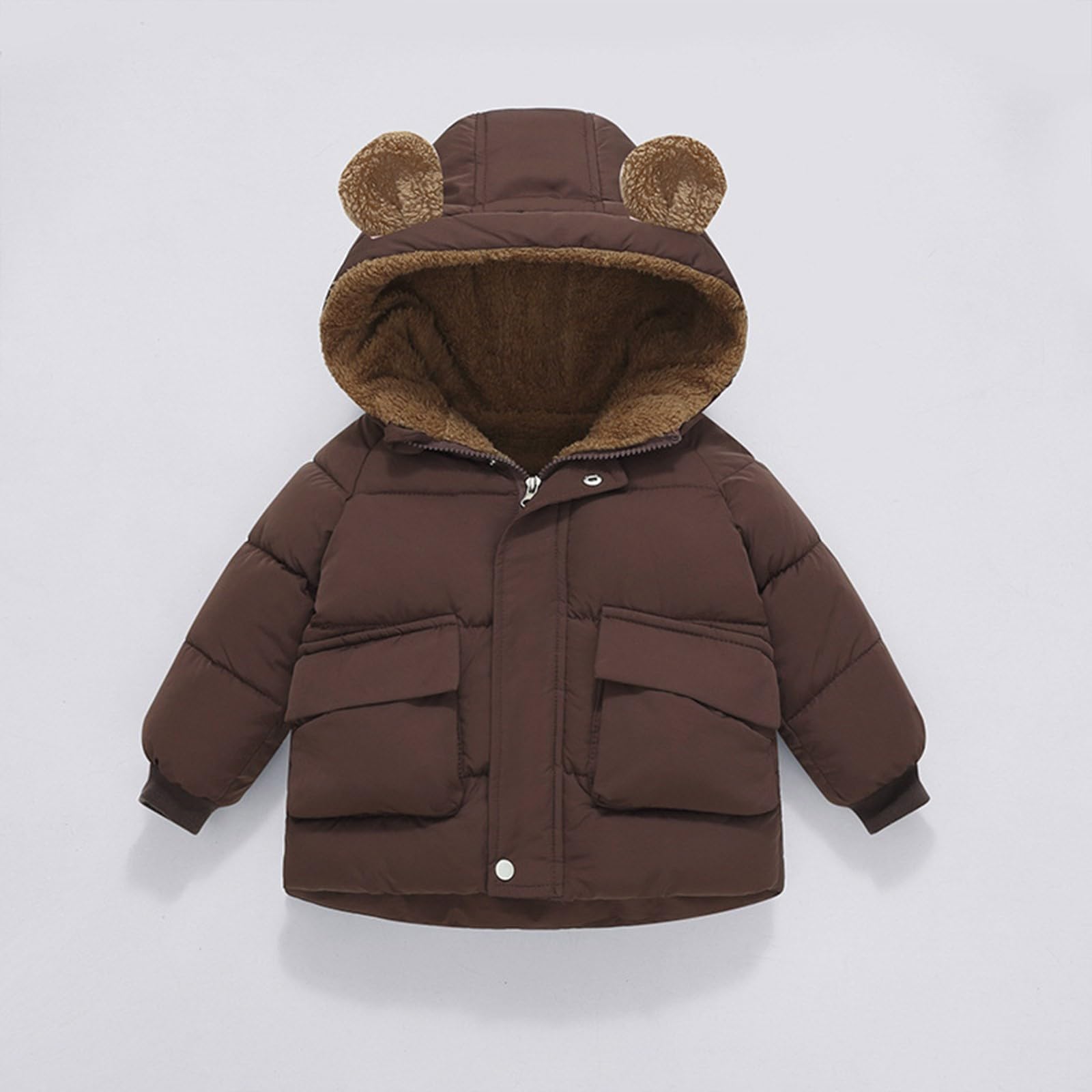 Piumino invernale per bambini per la scuola con cappuccio foderato in pile piumino spesso caldo cappotto imbottito per bambini casual trapuntato