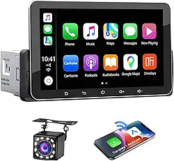 Multimídia 7 Polegadas - Tela Touch HD, Carplay Sem Fio, Câmera de Ré 12 LEDs, Bluetooth 5.1, Mirror Link, GPS, Rádio FM/AM - Ideal para Motoristas que Buscam Conforto e Segurança