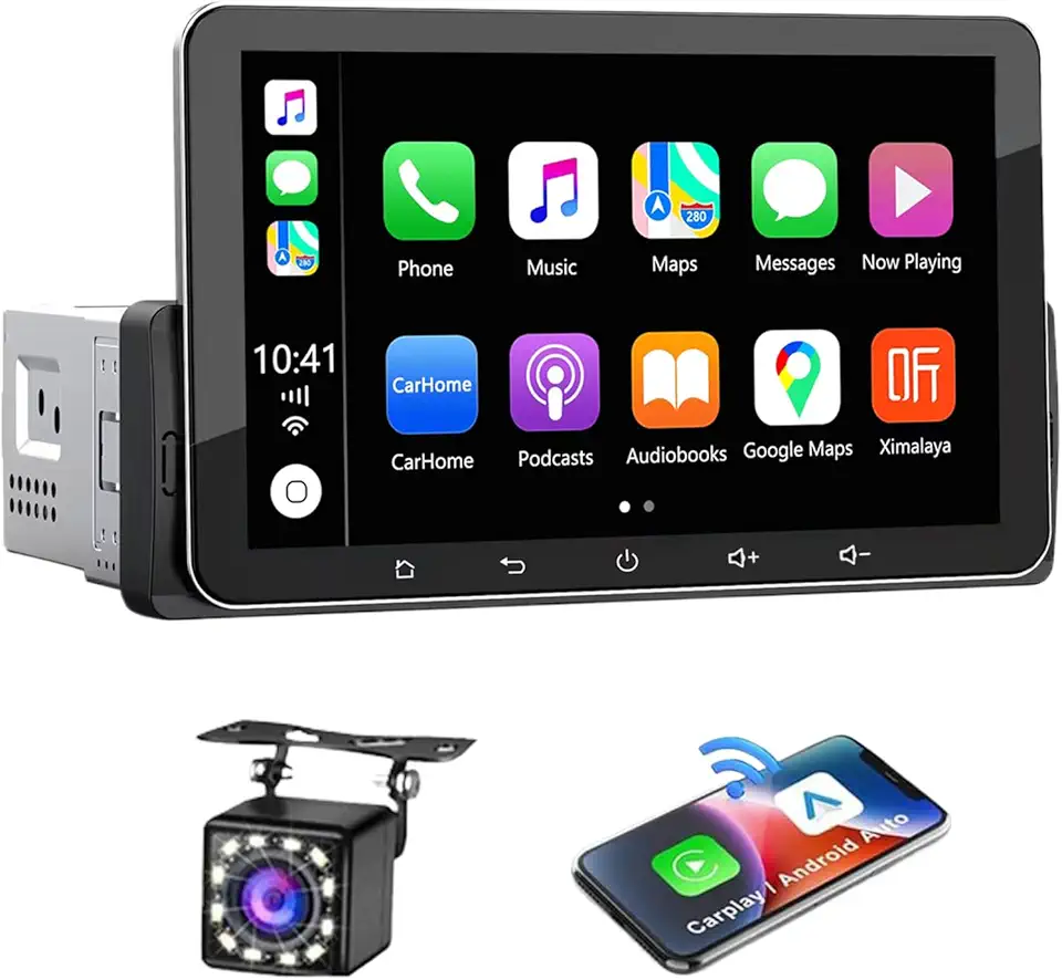 Multimídia 7 Polegadas - Tela Touch HD, Carplay Sem Fio, Câmera de Ré 12 LEDs, Bluetooth 5.1, Mirror Link, GPS, Rádio FM/AM - Ideal para Motoristas que Buscam Conforto e Segurança