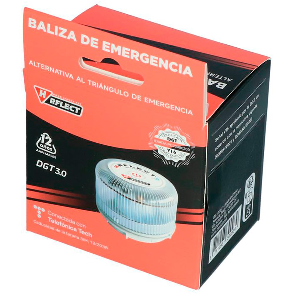 V16 Iluminación de Emergencia España DGT 3.0 - Tarjeta SIM Incluida
