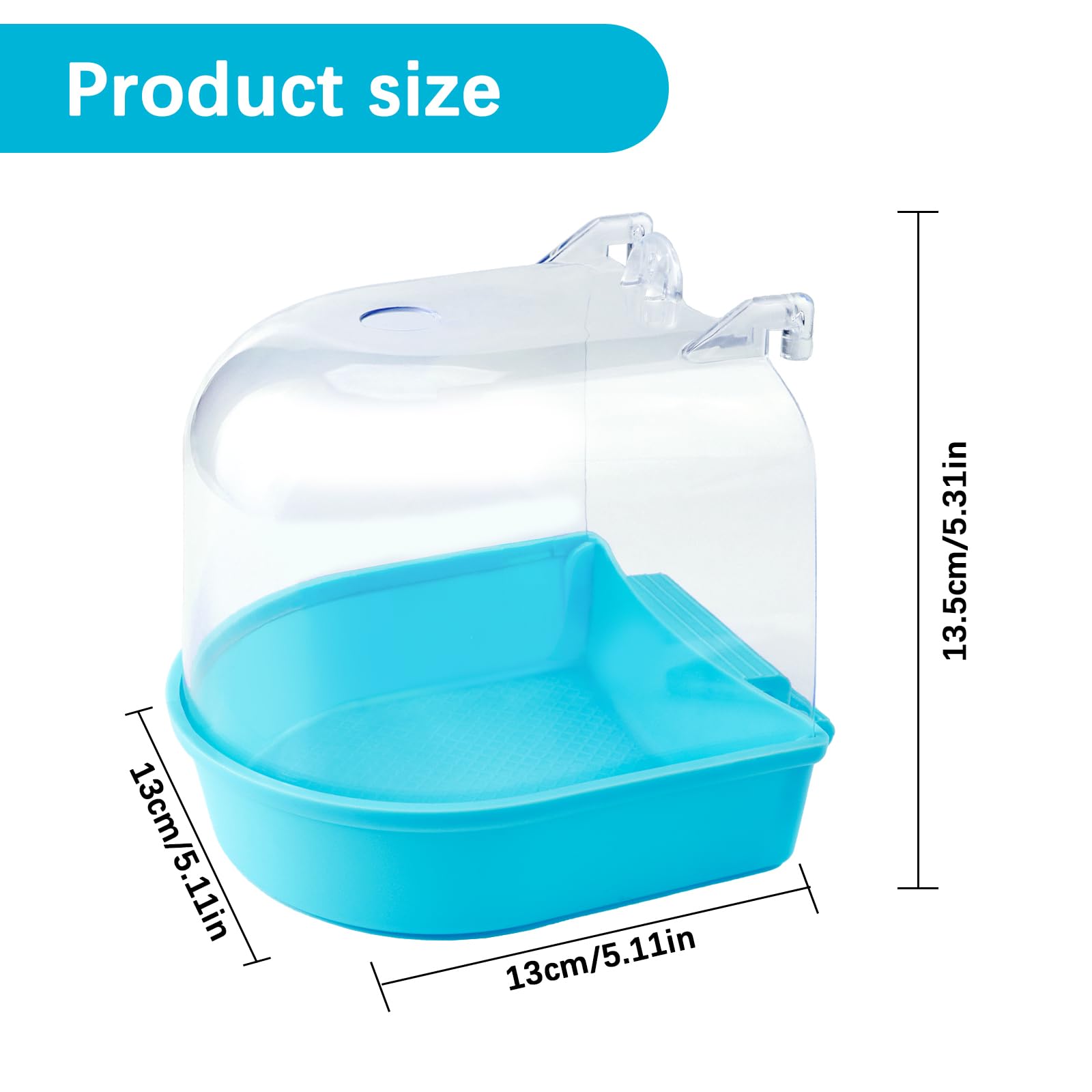 Baignoire pour Perroquet, Bain d'oiseaux, Cage en Plastique Suspendu, Accessoires multifonctionnels adaptés aux tourtereaux, pinsons, perruches