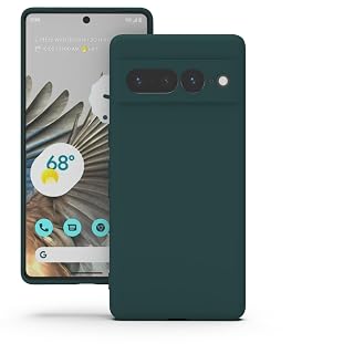 YATWIN Silicone Back Case for Google Pixel 7 Pro, Soft-Touch Phone Back Cover for Google Pixel 7 Pro - Dark Green