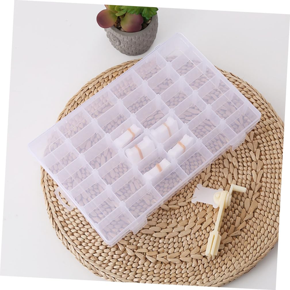 Gadpiparty 3 Juegos Caja Organizadora Bordar Compartimentos Ajustables con para Hilo de Cruz Almacenamiento Diy con y Pegatinas Resistente y Práctica para Manualidades