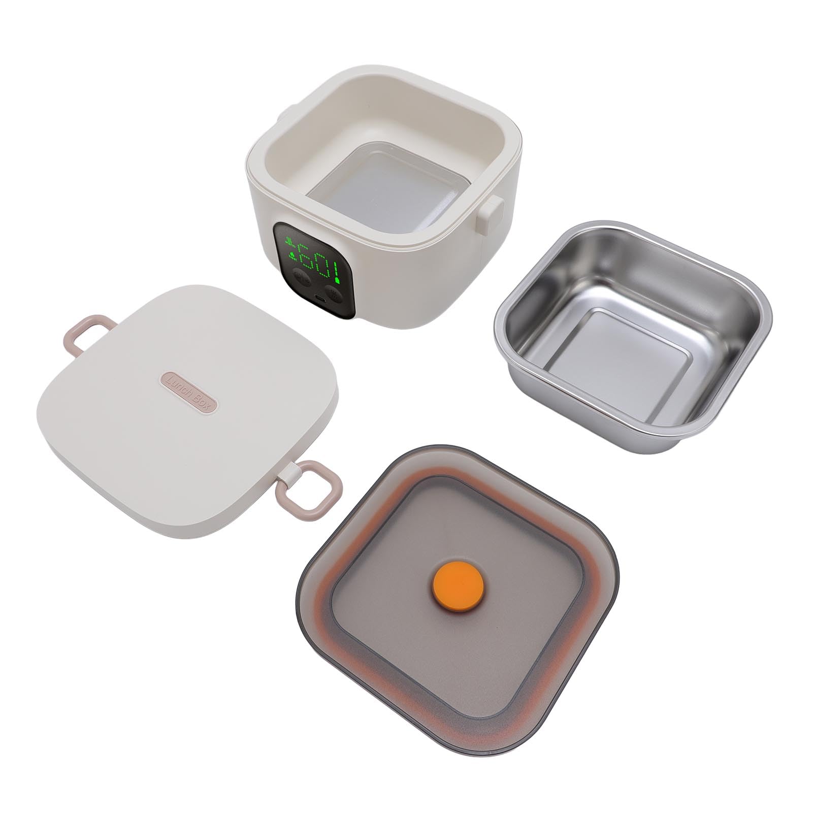 Lonchera Eléctrica Inalámbrica, Capacidad de 500 Ml, Calentador de Alimentos Autocefoniéndose Recargables para Niños, Lonchera con Calefacción a Prueba de Fugas para Viajes, Al
