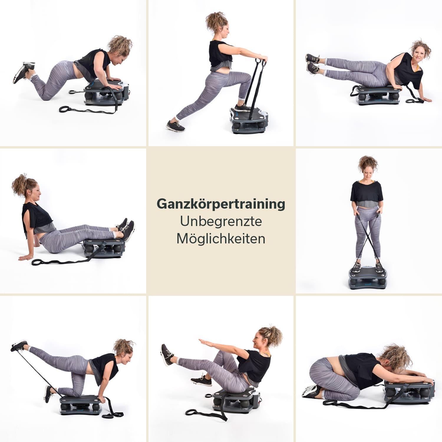 Skandika Vibrationsplatte 500 3D Vibration | große rutschsichere Fläche | 4 Programme + 20 Stufen | Fitness Von Zuhause | Inkl. Trainingsbänder, Fernbedienung + Poster | Fitness von Zuhause