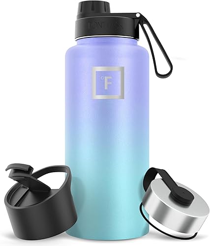 Miniatura 122 de IRON °FLASK Frasco de hidratación para acampar y senderismo con pajilla, botella de agua deportiva de acero inoxidable con aislamiento de boca