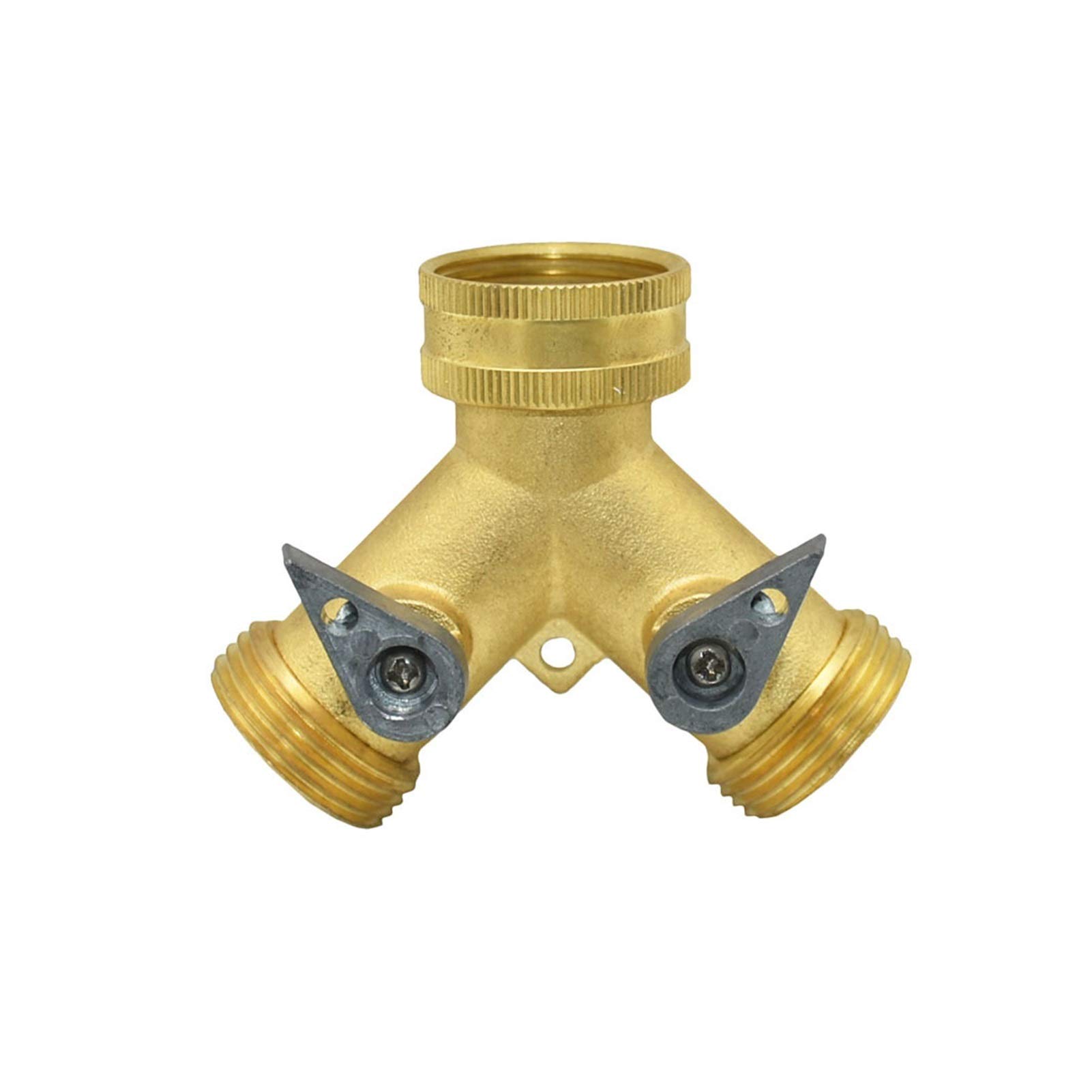 Złącze węża Gartenschlauchverbinder Zubehör Messing 3/4 Zoll 2-portowy Gartenarmatur Y Bewässerungsventilschlauch Wasserverteiler Gartenschlauch Schnellanschluss 1 zestaw (kolor: C)(B)