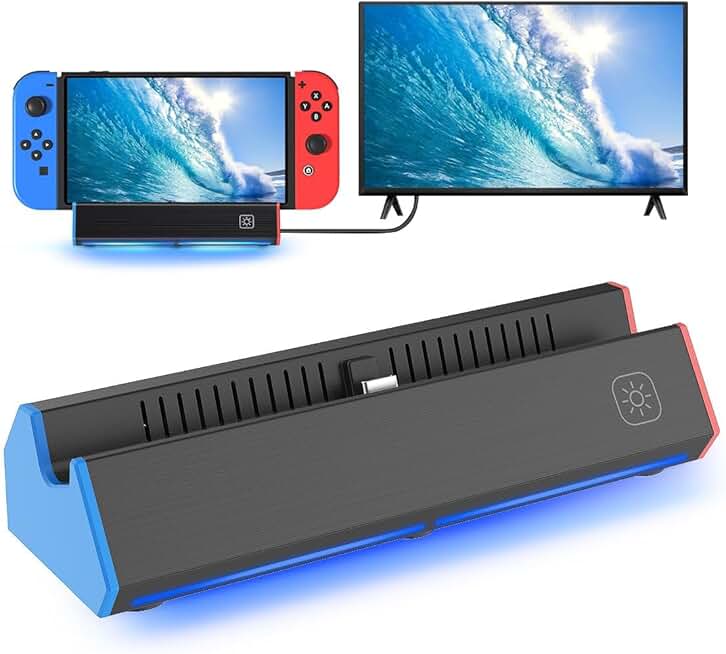 Switch Dock for Nintendo Switch1/OLED, Portable Switch Docking Station with 4K HDMI/USB Port/Type Port, Replacement for Nintendo D product image