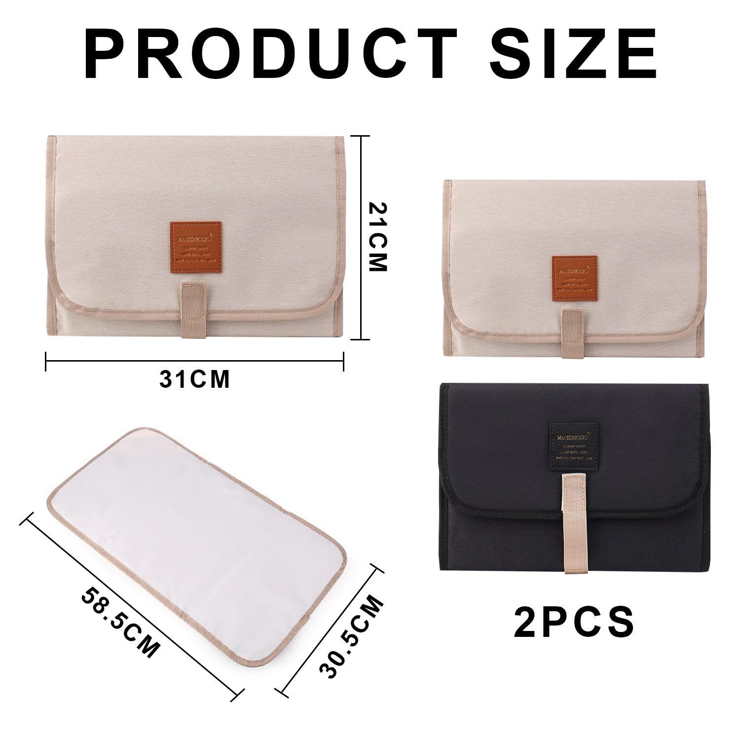 GDFHBD 2 Pieces Of Waterproof Diaper Pads, Portable Travel Diaper Pads, Multifunctional Foldable Storage - Image 2