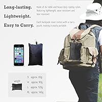 Vista 6 de Cubierta impermeable para mochila de lluvia (15-90L), cubierta de nylon resistente con sistema de cierre doble ajustable actualizado y bolsa